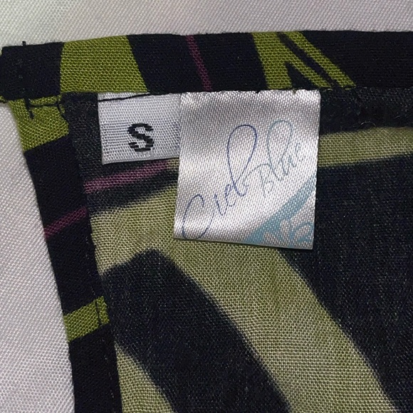 Women's Hawaiian Ciel Blue circle top size small black and green - Picture 4 of 10